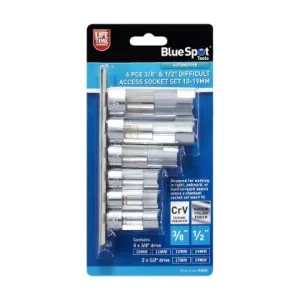 Blue Spot Tools 6 PCE 3/8", 1/2" Difficult Access Socket Set (10-19mm)