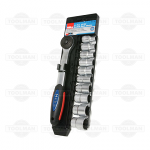Hilka ProCraft 10 Pce Hex Socket Set With Ratchet - 1/2"D