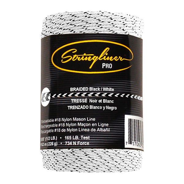 Stringliner Bonded Braided line Black And White 152m - Toolman Yardley Ltd